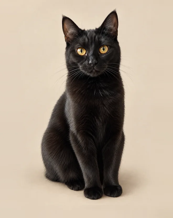 minimalist pet portrait on a plain warm beige background (style example)