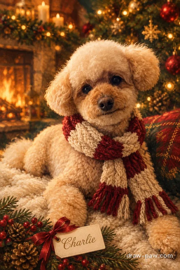 Charlie as a Christmas portrait