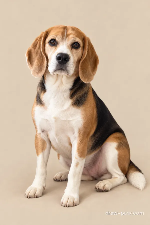 Beagle as a Minimalist portrait