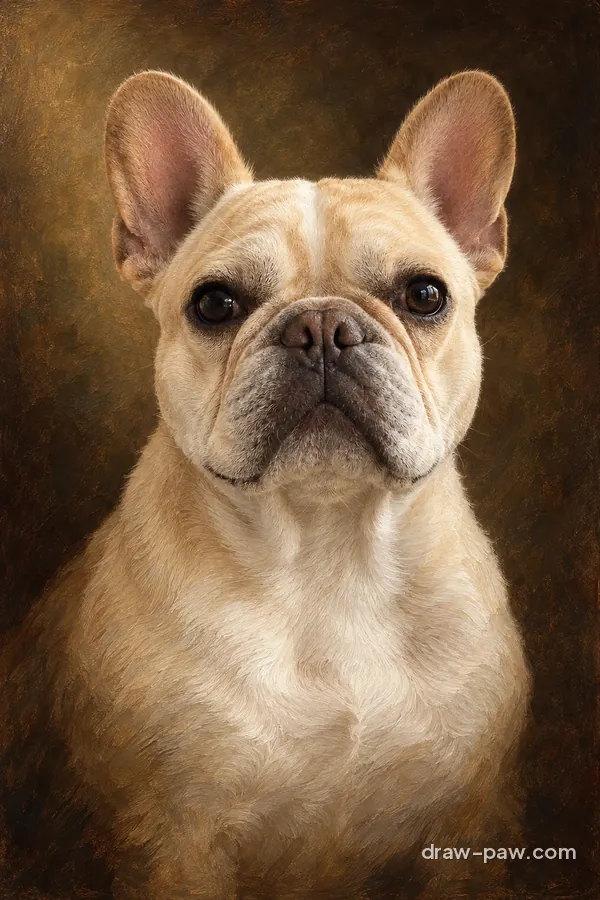 French bulldog as an Old Master portrait